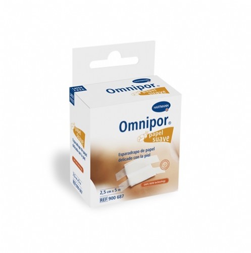 ESPARADRAPO HIPOALERGICO - OMNIPOR (DE PAPEL 5 M X 2,5 CM)