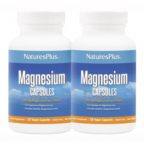 Natures Plus Kalmassure Magnesium 420mg 120 capsulas (Pack oferta 2u)