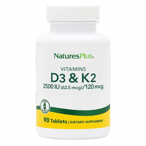 Natures Plus Vitamina D3 2500 UI / K2 120 MCG 90 comprimidos 