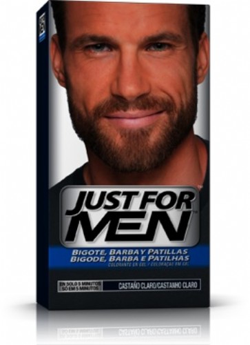 JUST FOR MEN BIGOTE Y BARBA - GEL COLORANTE (30 CC CASTAÑO CLARO)