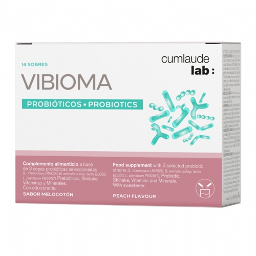 Cumlaude lab: vibioma 14 sobres 3 g sabor melocoton