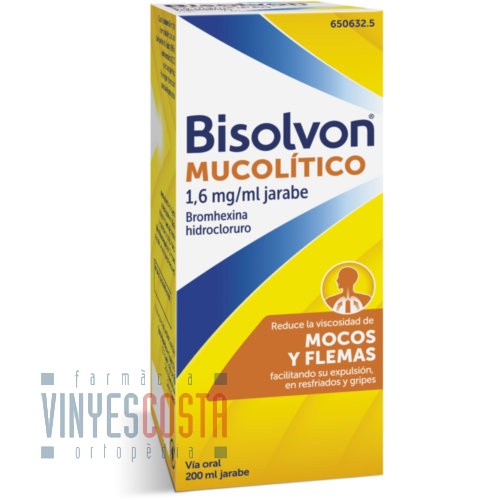 BISOLVON MUCOLITICO 1,6 mg/ ml JARABE, 1 frasco de 200 ml