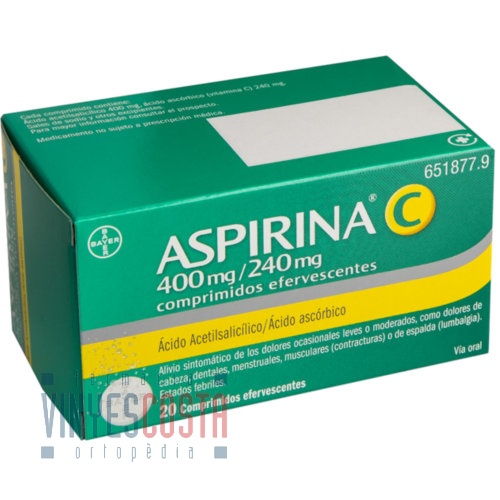 ASPIRINA C 400 mg/240 mg COMPRIMIDOS EFERVESCENTES , 20 comprimidos