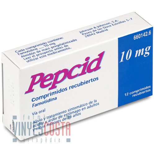 PEPCID 10 mg COMPRIMIDOS RECUBIERTOS , 12 comprimidos