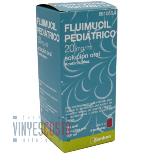 FLUIMUCIL PEDIATRICO 20 mg/ml SOLUCION ORAL , 1 frasco de 200 ml