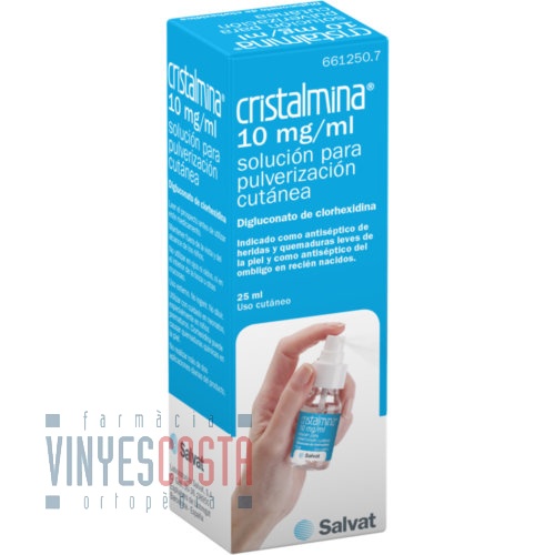 CRISTALMINA 10 mg/ml SOLUCION PARA PULVERIZACION CUTANEA, 1 frasco de 125 ml
