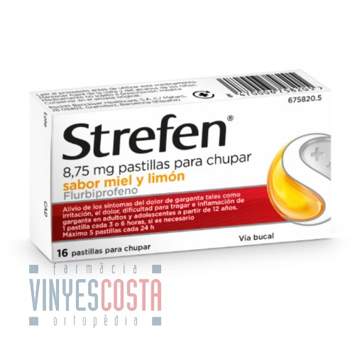 STREFEN 8,75 mg PASTILLAS PARA CHUPAR SABOR MIEL Y LIMON, 16 pastillas