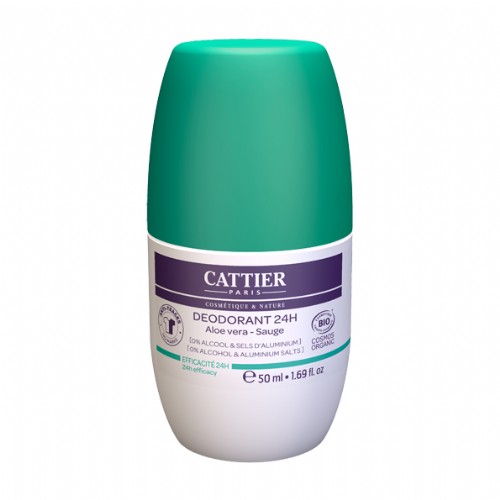 Cattier desodorante aloe 24 h roll on