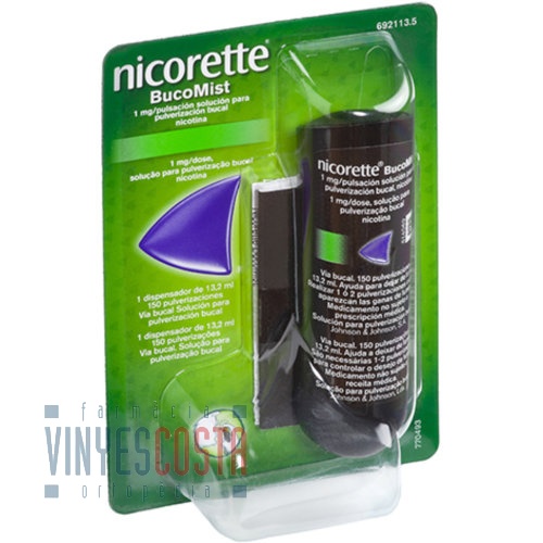NICORETTE BUCOMIST 1 MG/PULSACION SOLUCION PARA PULVERIZACION BUCAL , 1x1 dispensador de 13,2 ml