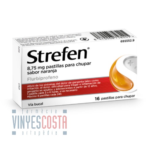 STREFEN 8,75 MG PASTILLAS PARA CHUPAR SABOR NARANJA , 16 pastillas