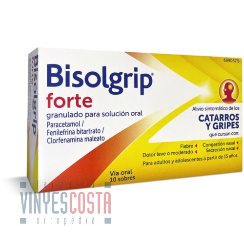 BISOLGRIP FORTE GRANULADO PARA SOLUCION ORAL , 10 sobres