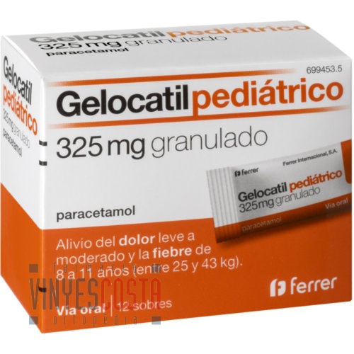 GELOCATIL PEDIATRICO 325 mg granulado , 12 sobres