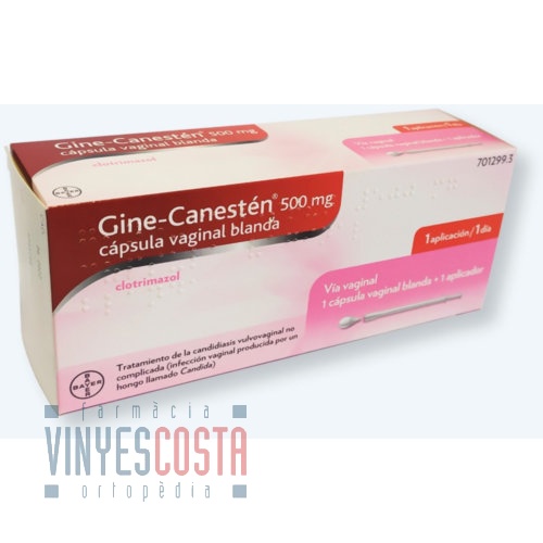 GINE-CANESTEN 500 MG CAPSULA VAGINAL BLANDA ,  1 capsula vaginal blanda + 1 aplicador