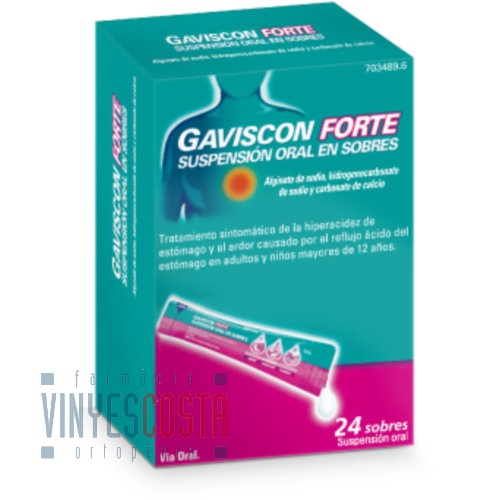 GAVISCON FORTE SUSPENSION ORAL EN SOBRES , 24 sobres