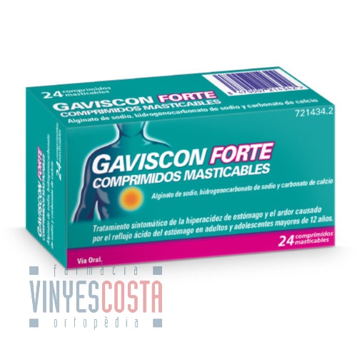GAVISCON FORTE COMPRIMIDOS MASTICABLES , 48 comprimidos