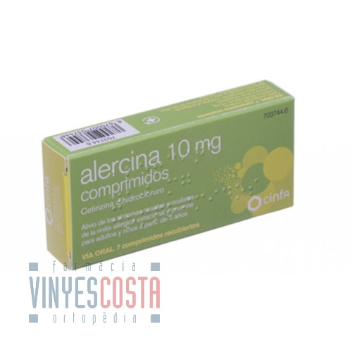 ALERCINA 10 mg COMPRIMIDOS , 7 comprimidos
