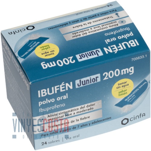 IBUFEN JUNIOR 200 MG POLVO ORAL, 24 sobres