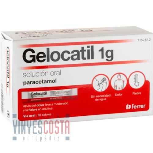 GELOCATIL 1 g SOLUCION ORAL,10 sobres