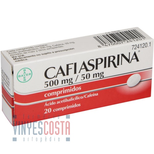 CAFIASPIRINA 500 mg/50 mg COMPRIMIDOS , 20 comprimidos