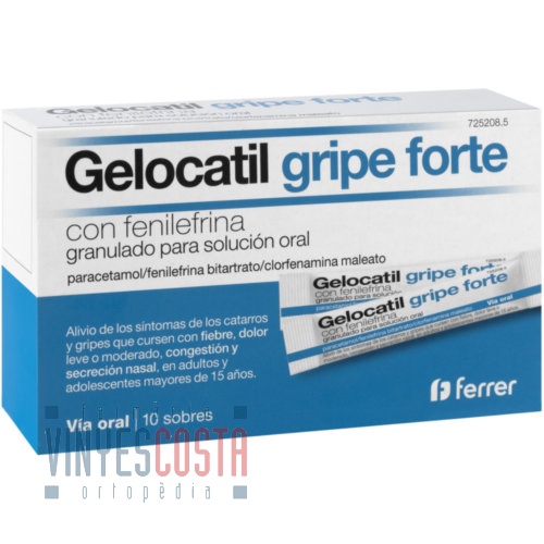 GELOCATIL GRIPE FORTE CON FENILEFRINA GRANULADO PARA SOLUCION ORAL 10 sobres