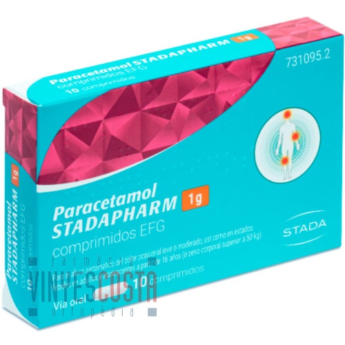 PARACETAMOL STADAPHARM 1 G COMPRIMIDOS EFG, 10 comprimidos