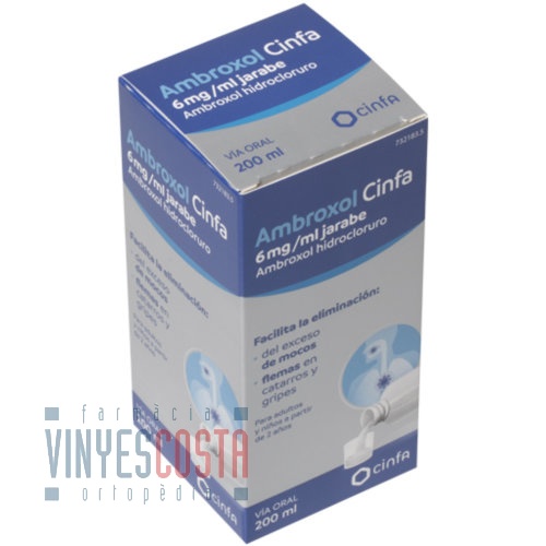 AMBROXOL CINFA 6 MG/ML JARABE, 1 frasco de 200 ml (PET + cierre PP)