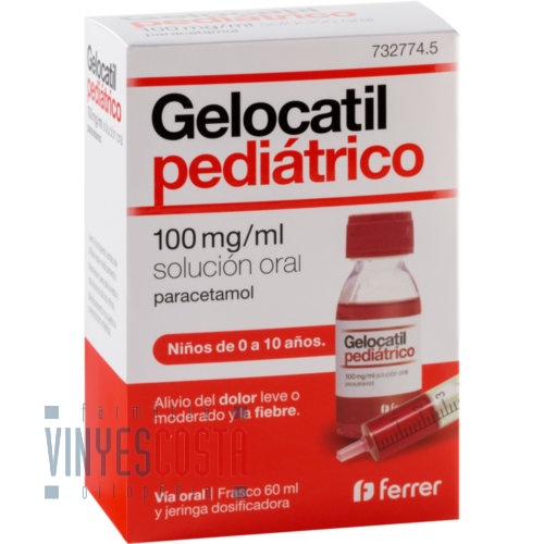GELOCATIL PEDIATRICO 100MG/ML SOLUCION ORAL, 1 frasco x 60 ml