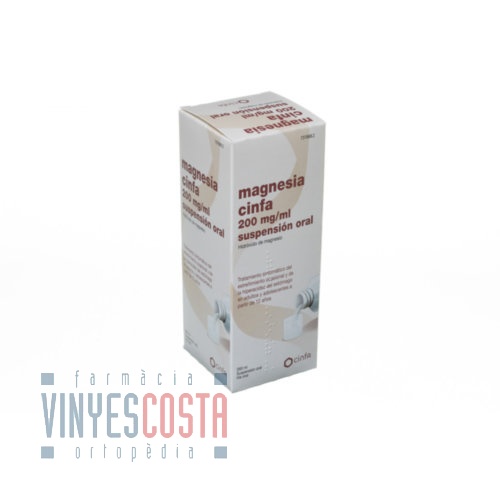 MAGNESIA CINFA 200 mg/ ml SUSPENSION ORAL, 1 frasco de 260 ml
