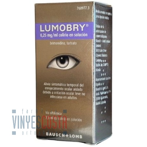 LUMOBRY 0,25 MG/ML COLIRIO EN SOLUCION, 1 frasco de 7,5 ml