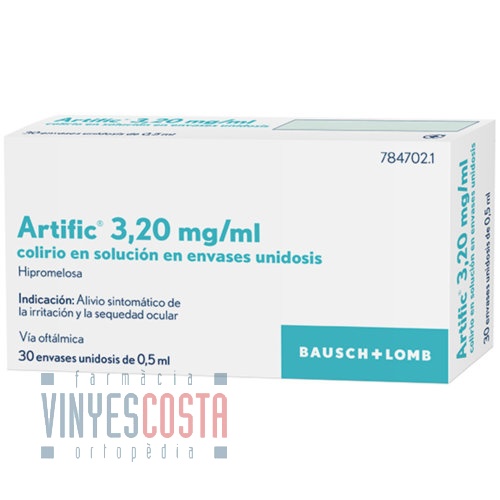 ARTIFIC 3,20 mg/ml COLIRIO EN SOLUCION EN ENVASE  UNIDOSIS , 30 envases unidosis de 0,5 ml