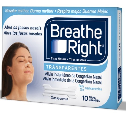 BREATHE RIGHT - TIRA ADH NASAL (TRANSP T- GDE 10 U)