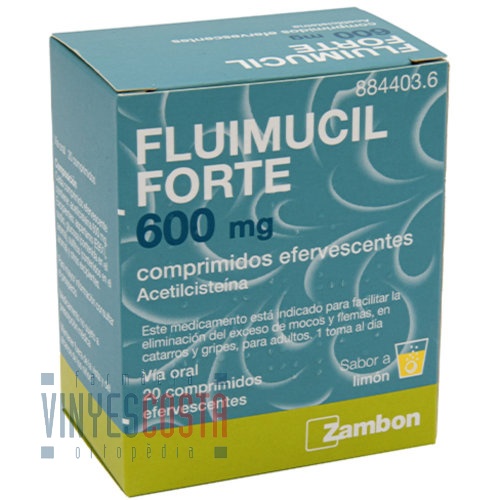 FLUIMUCIL FORTE 600 mg COMPRIMIDOS EFERVESCENTES , 20 comprimidos