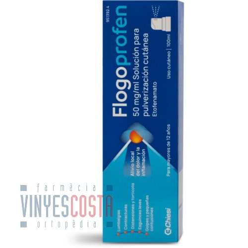 FLOGOPROFEN 50 mg/ml SOLUCION PARA PULVERIZACION CUTANEA , 1 frasco de 100 ml