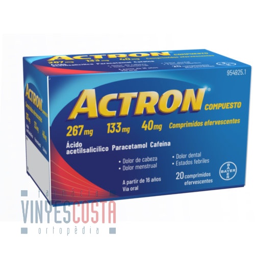 ACTRON COMPUESTO 267 MG/133 MG/40 MG COMPRIMIDOS EFERVESCENTES , 20 comprimidos