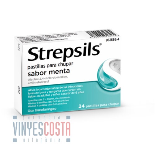 STREPSILS pastillas para chupar sabor menta , 24 pastillas