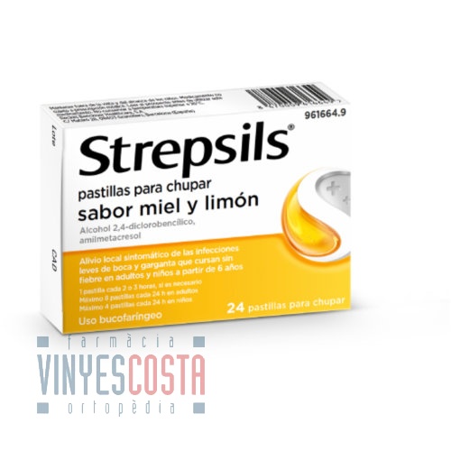 STREPSILS PASTILLAS PARA CHUPAR SABOR MIEL Y LIMON , 24 pastillas