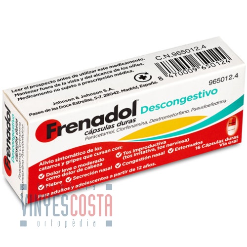 FRENADOL DESCONGESTIVO CAPSULAS DURAS, 16 cápsulas