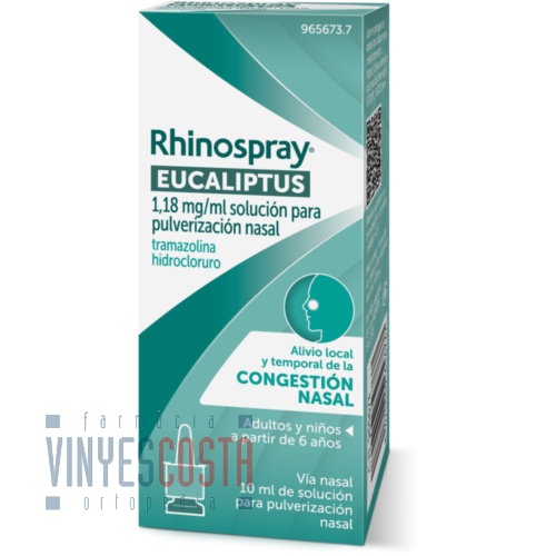 RHINOSPRAY EUCALIPTUS 1,18 mg/ ml SOLUCION PARA PULVERIZACION NASAL , 1 envase pulverizador de 10 ml