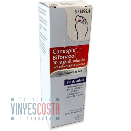CANESPIE BIFONAZOL 10 mg/ml SOLUCION PARA PULVERIZACION CUTANEA , 1 frasco de 30 ml