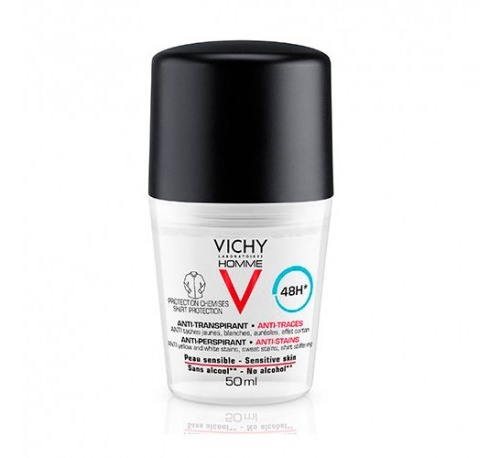Vichy Homme Antitranspirante Antimanchas Hombre (Roll On 50 Ml)
