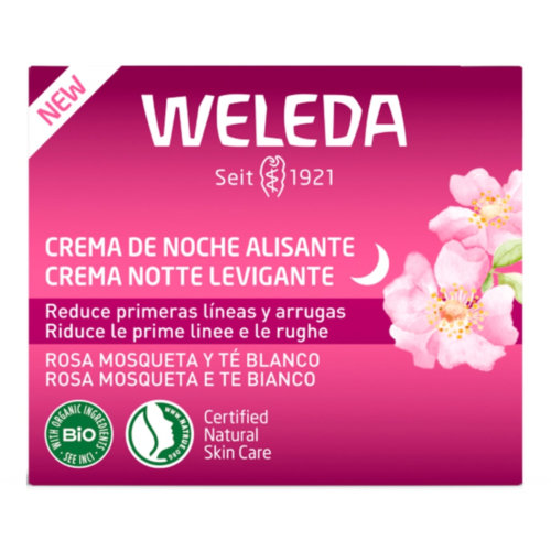 Weleda crema de noche alisante rosa mosqueta y te blanco  1 tarro 40 ml