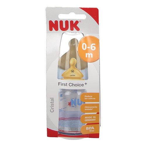 BIBERON CRISTAL LATEX - NUK FIRST CHOICE (1M 120 CC)
