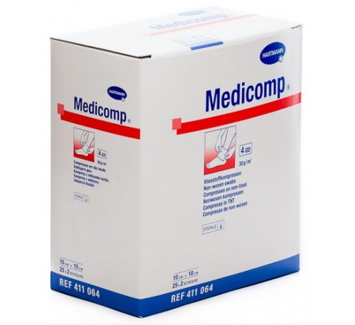 Medicomp Compresas Non Woven Aposito Esteril (10 X 10 Cm 25 Sobres 2 U)