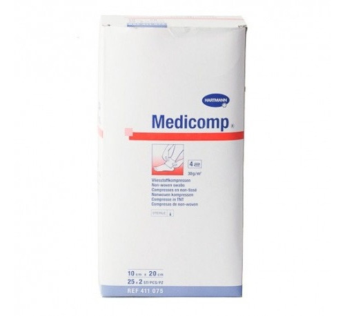 Medicomp Compresas Non Woven Aposito Esteril (10 X 20 Cm 25 Sobres 2 U)