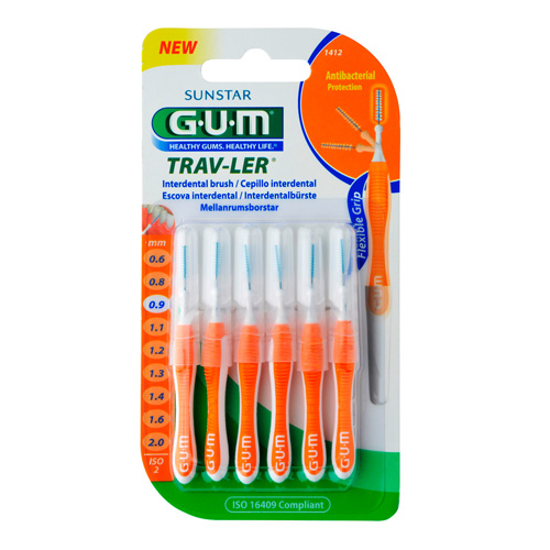 Cepillo Interdental Viaje Gum 1412 Trav-Ler (Ultrafino 0.9 Mm Cilindrico 6U)
