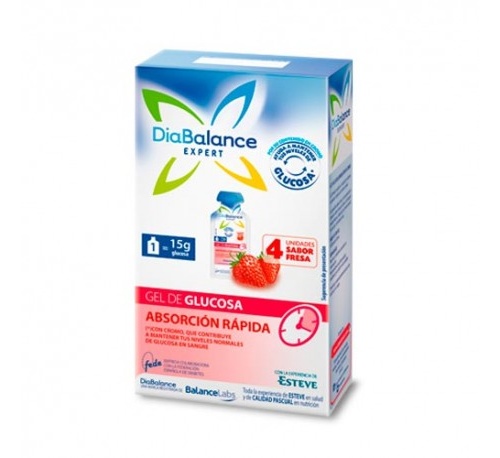 Diabalance Expert Gel Glucosa Absorcion Rapida (4 Sobres Fresa)