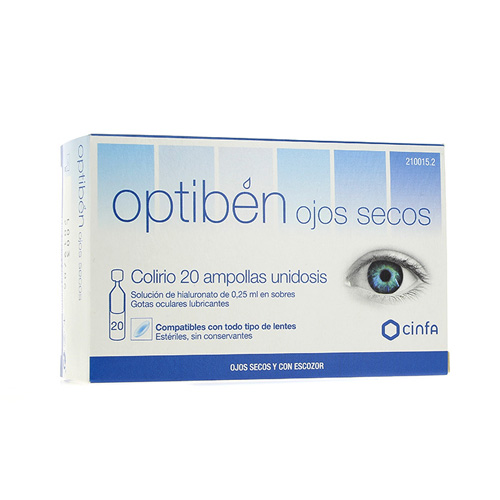 Optiben Ojos Secos Gotas Unidosis Sequedad Ocular (0.25 Ml 20 Amp)