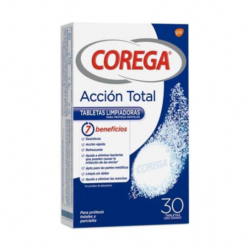 Corega Parciales Limpiador Limpieza Protesis Dental (30 Tabletas)