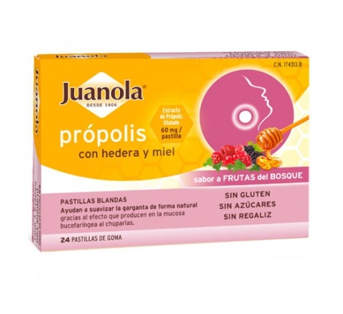 Juanola Propolis Hiedra Pastillas Frutas Bosque (24 Pastillas)