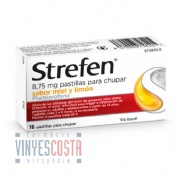 STREFEN 8,75 mg PASTILLAS PARA CHUPAR SABOR MIEL Y LIMON, 16 pastillas